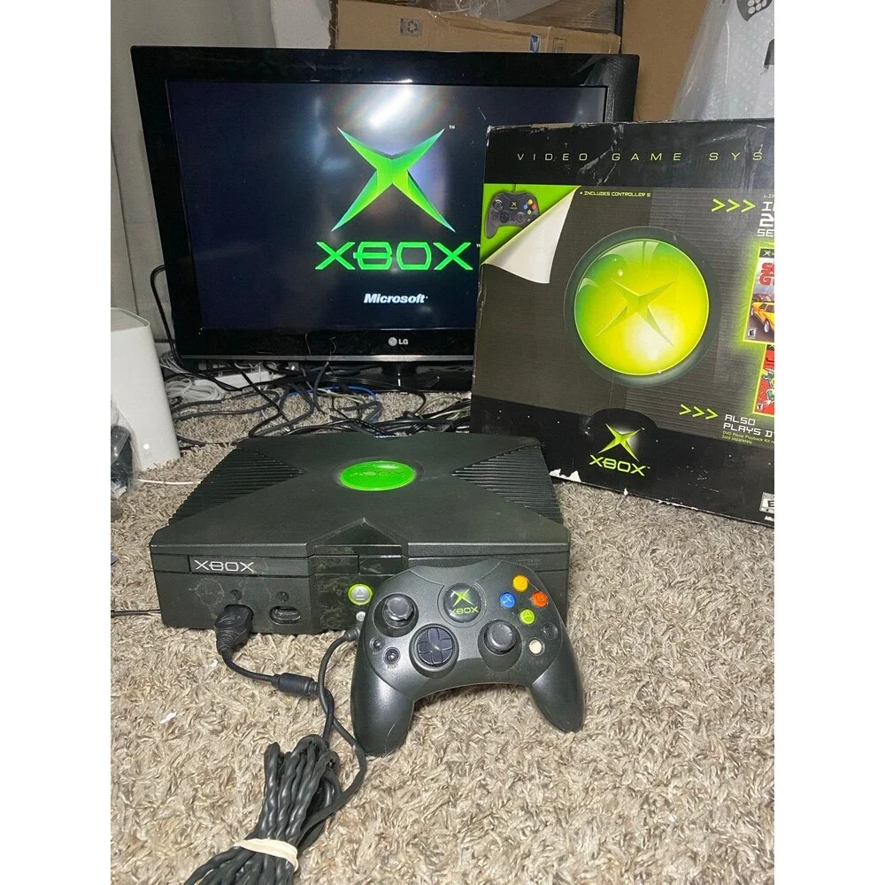 Original Xbox Microsoft Console CIB Complete In Box Foam / Hookups / insert
